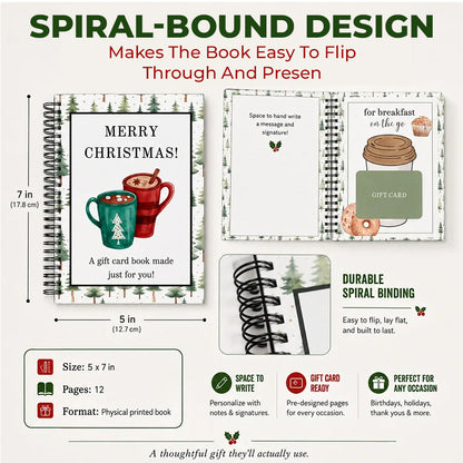 🔥 Last Day 50% OFF 🔥 Christmas Gift Card Book – 12 Gift Card Pages & Personal Message Holder!