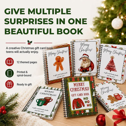 🔥 Last Day 50% OFF 🔥 Christmas Gift Card Book – 12 Gift Card Pages & Personal Message Holder!