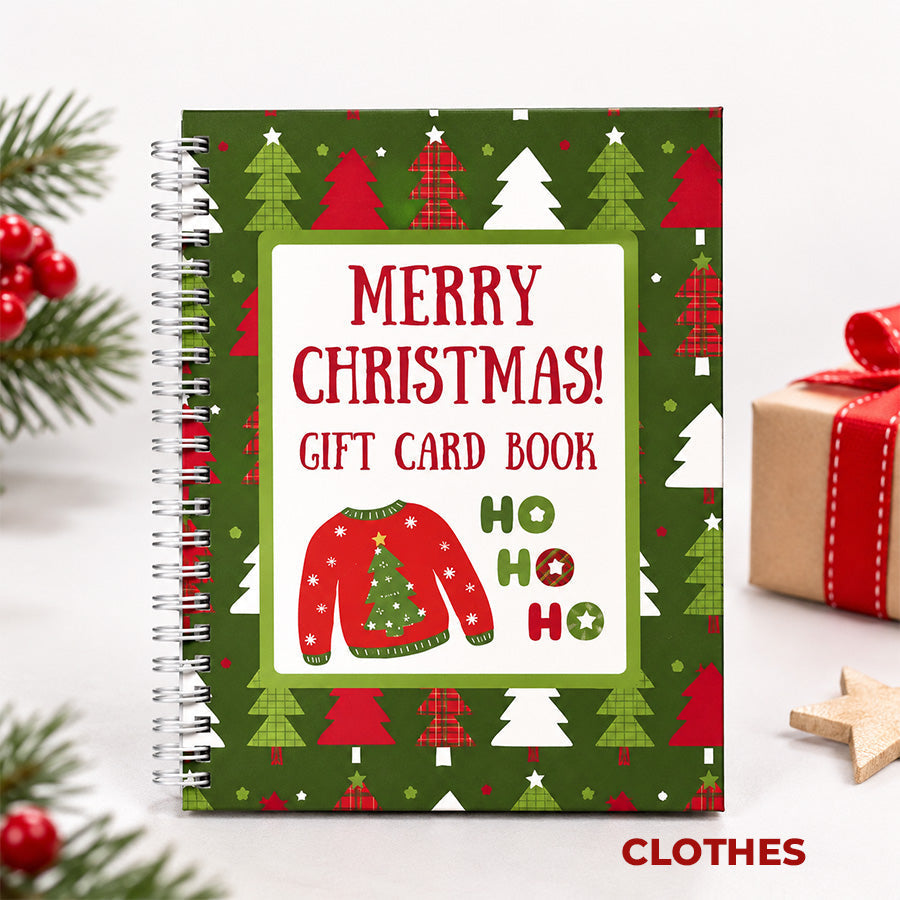 🔥 Last Day 50% OFF 🔥 Christmas Gift Card Book – 12 Gift Card Pages & Personal Message Holder!
