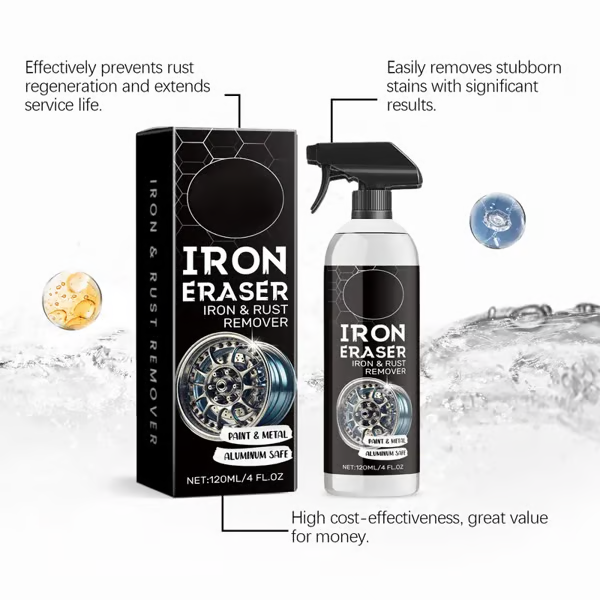 Iron Eraser Iron & Rust Remover – Fast Acting Cleaner for Paint, Wheels, Metal & Rust Stains