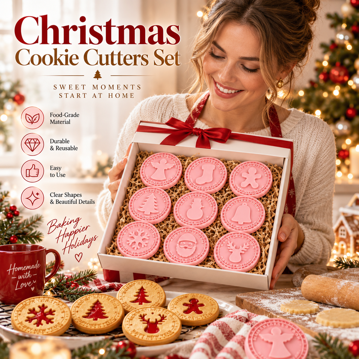 💥 Last Day! Special Sale 🎁Festive Christmas Cookie Cutter Set🥧